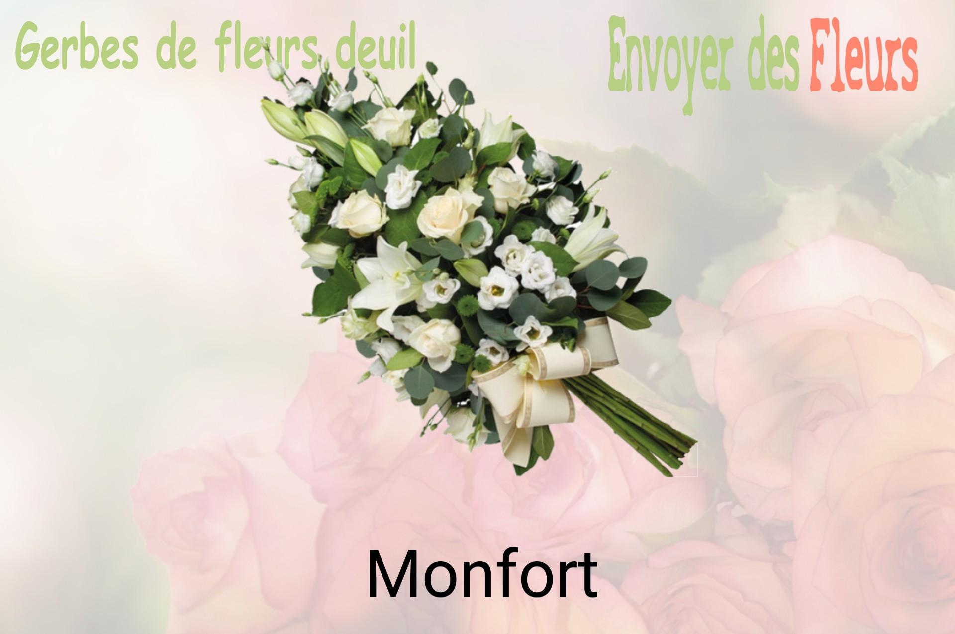 Gerbe de fleurs de deuil livrée à Monfort